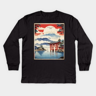 Itsukushima Shrine Japan Vintage Poster Tourism Kids Long Sleeve T-Shirt